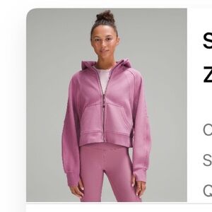 Lululemon Scuba Oversized Full Zip Hoodie Velvet Dust XL/XXL